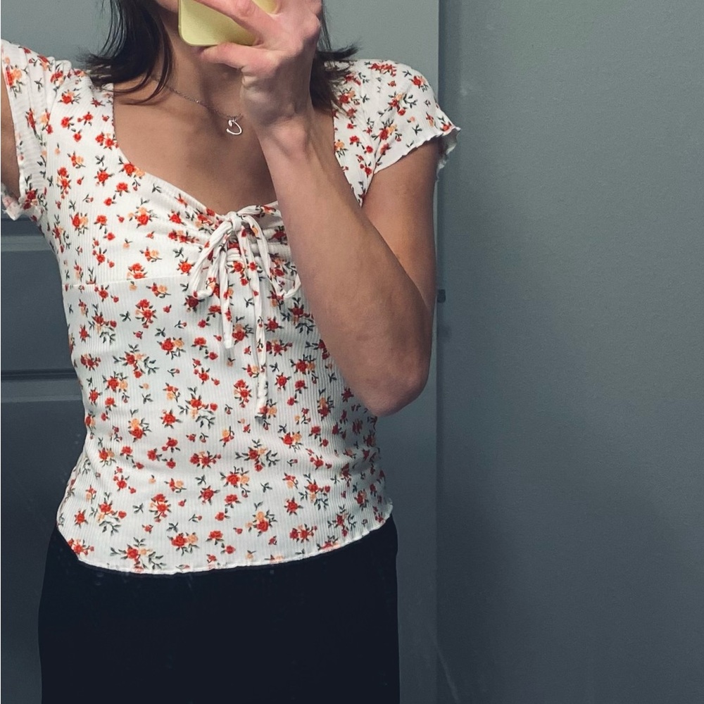 Floral White Top